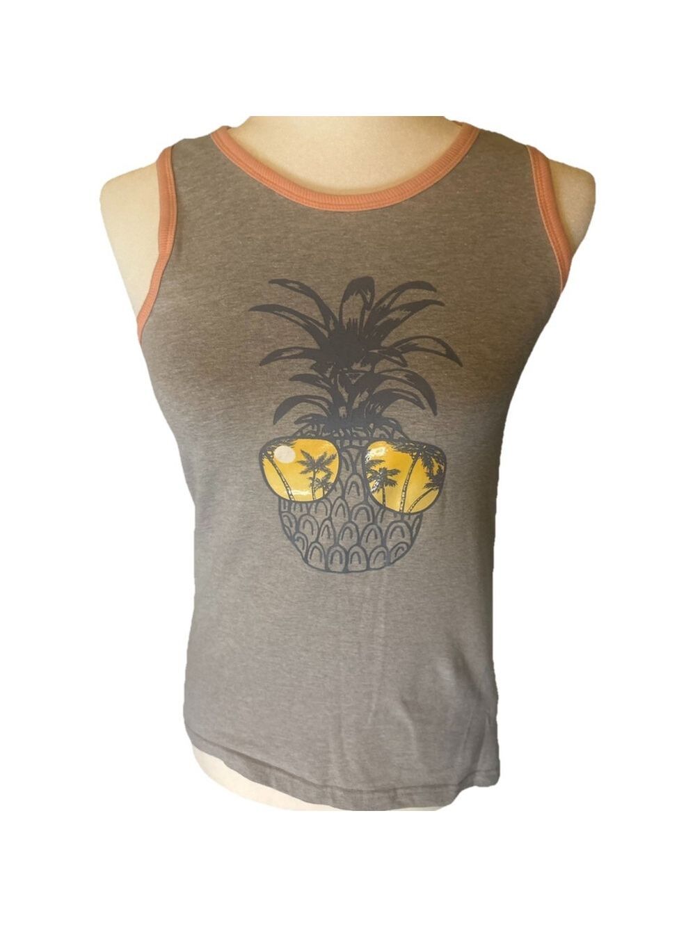 Tommy Bahama Active Girls Tank Top Size L (10/12) Gray Pineapple Sunglasses
